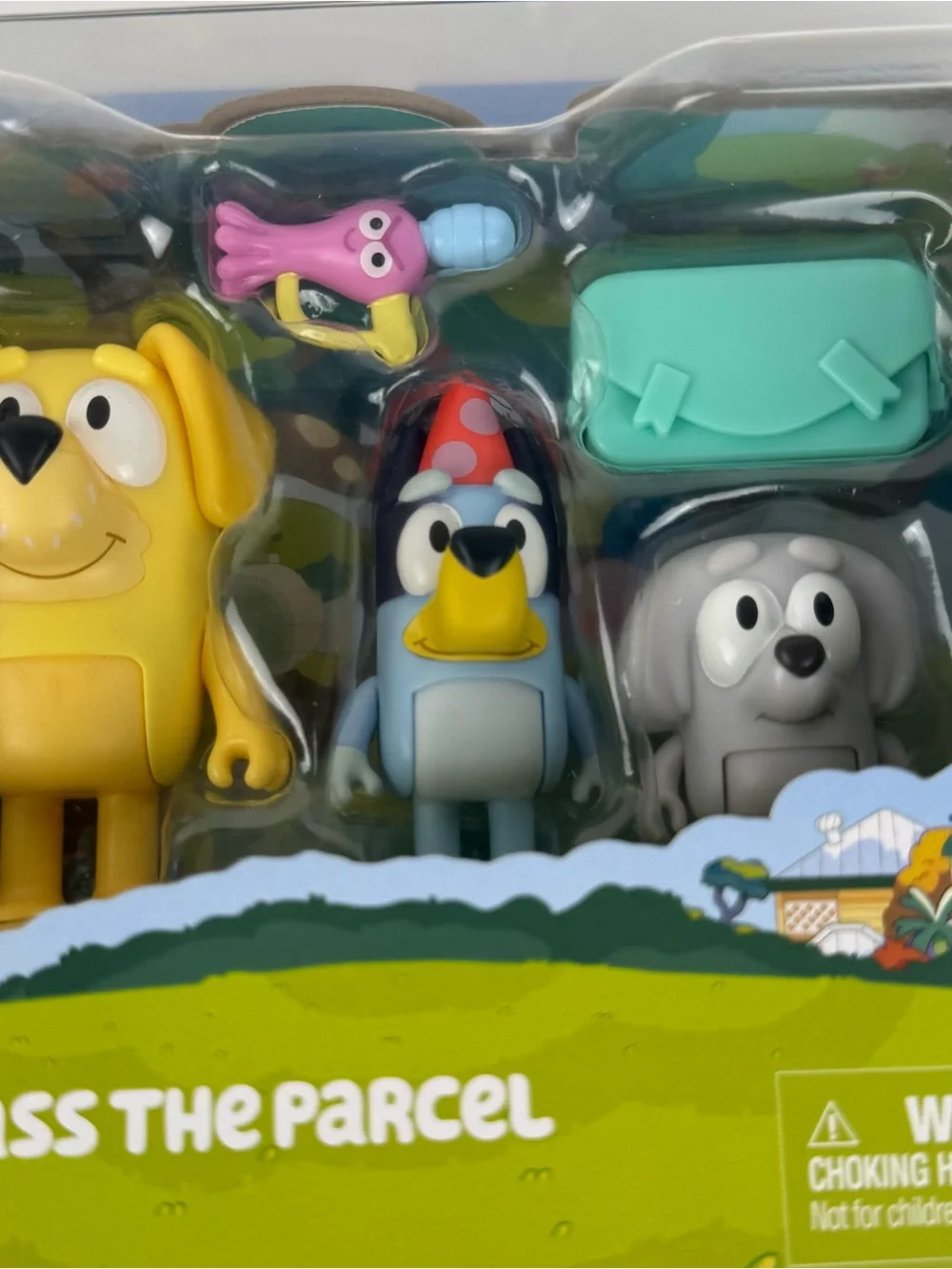 Bluey Pass The Parcel Figure Set Toys Kids Moose Toys Party Play Set
